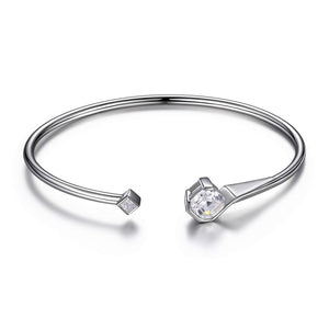 Sterling Silver "Promise Collection" Open Cuff Bangle by ELLE