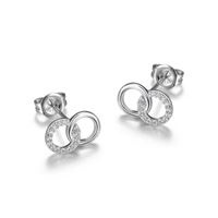 Sterling Silver Double Circle Stud Earrings by Reign