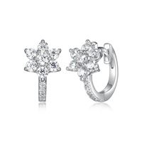 Sterling Silver Cubic Zirconia Flower Earrings by Reign