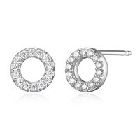 Sterling Silver Circle Stud Earrings by Reign