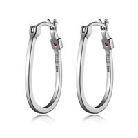 Sterling Silver Oval Hoop Earrings by ELLE