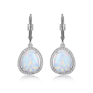 "Halo" Collection Synthetic Opal Drop Earrings by ELLE