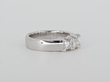 14K White Gold Princess Cut Diamond Trinity Ring