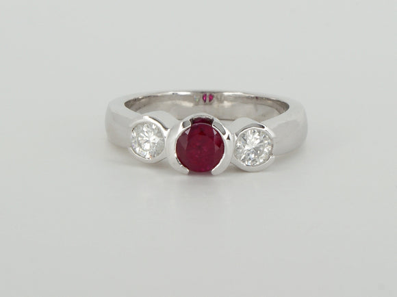 Ruby Diamond White Gold Ring Availabel at The Vault Fine Jewellery 