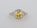 Yellow Sapphire Diamond 14k White Gold Ring Availabel at The Vault Fine Jewellery 