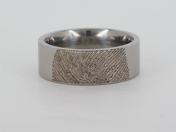 Titanium Finger print Ring Availabel at The Vault Fine Jewellery 