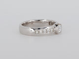 14K White Gold Semi-Bezel Set Diamond Ring