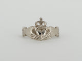 10k White Gold Claddagh Ring Availabel at The Vault Fine Jewellery 