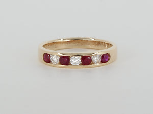 14k Yellow Gold Ruby Diamond Ring Availabel at The Vault Fine Jewellery 