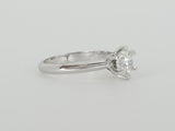 14K White Gold 6 Prong Solitaire Diamond Ring