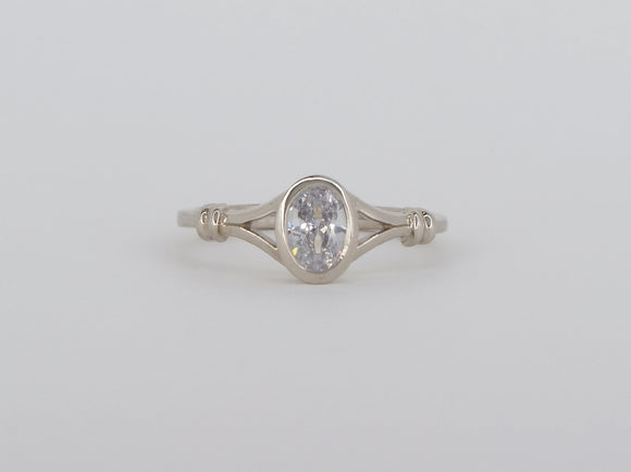 10k White Gold Cubic Zirconia Stuller Ring Availabel at The Vault Fine Jewellery 