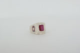 Sterling Silver Montreal Canadiens  Red Crystal Ring