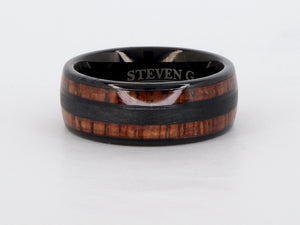 Tungsten Black Wood Grain Supreme Ring Availabel at The Vault Fine Jewellery 