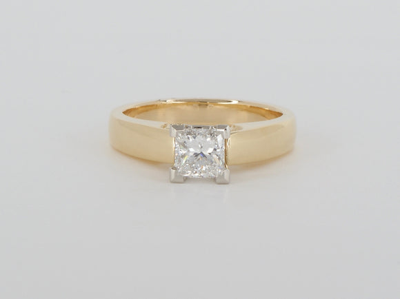 18k Yellow Gold Princess Cut Diamond Ring Availabel at The Vault Fine Jewellery 