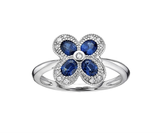 10k White gold Blue Sapphire Diamond Ring Availabel at The Vault Fine Jewellery 