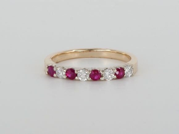 14k Yellow Gold Ruby Diamond Ring Availabel at The Vault Fine Jewellery 