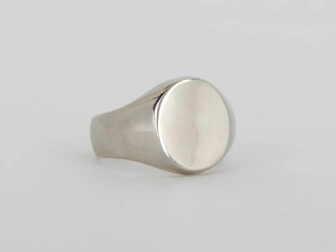 10K White Gold Signet Ring