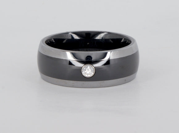 Ceramic Tungsten Cubic Zirconia Ring Availabel at The Vault Fine Jewellery 
