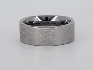 Tungsten Celtic Trillium Ring Availabel at The Vault Fine Jewellery 