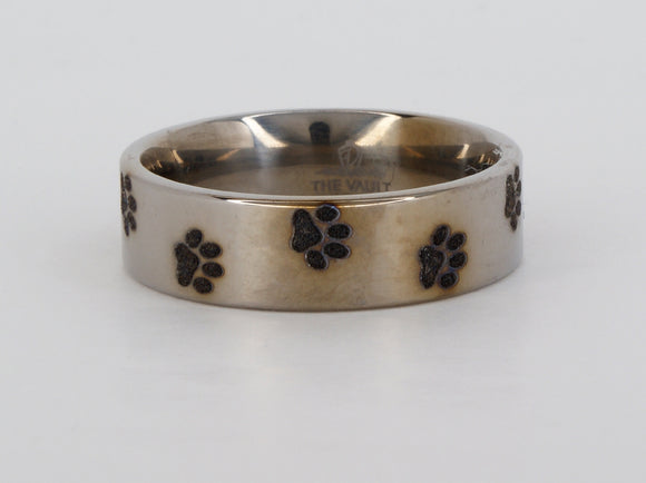 Titanium Paw Print Ring Availabel at The Vault Fine Jewellery 