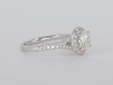 18K White Gold Diamond Accented Engagement Ring