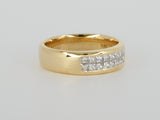 18K Yellow Gold Invisible Set Princess Cut Diamond Ring