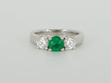 Three Gem Moissanite Emerald Custom Ring Availabel at The Vault Fine Jewellery 