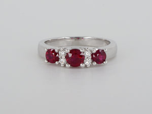 18k White Gold Ruby Diamond Ring Availabel at The Vault Fine Jewellery 