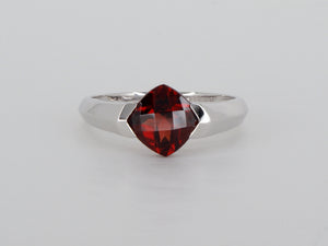 14k White Gold Garnet Ring Availabel at The Vault Fine Jewellery 