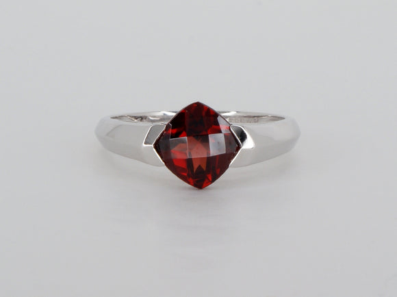 14k White Gold Garnet Ring Availabel at The Vault Fine Jewellery 