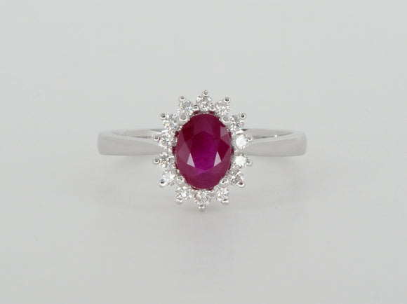 14k White Gold Ruby Diamond Ring Availabel at The Vault Fine Jewellery 