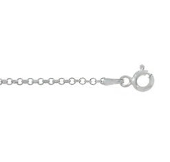 14K White Gold Rolo Link Chain | 18"