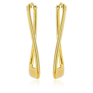 Rectangular Twist Earrings in Yellow