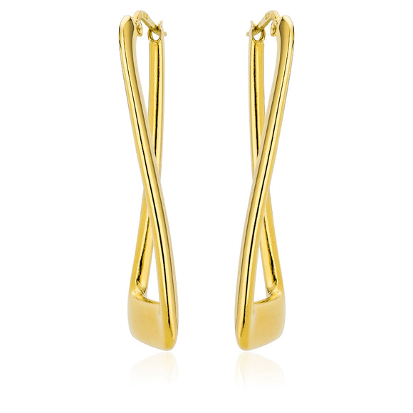 Rectangular Twist Earrings in Yellow