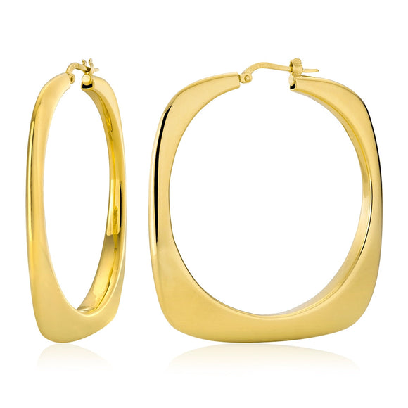Flat Square Hoops in Yellow