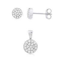 Sterling Silver CZ Earring and Pendant Set