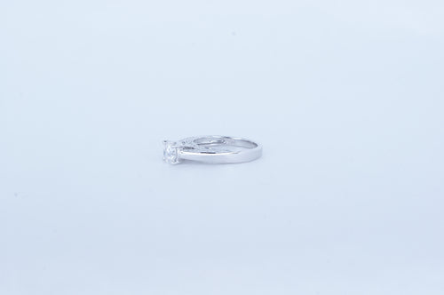 14K White Gold 4 Prong Genuine Diamond Accented Ring | 1.41ctw