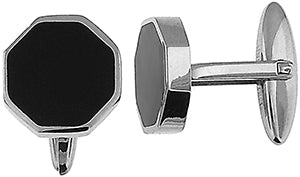 Stainless Steel & Black Onyx Cufflinks