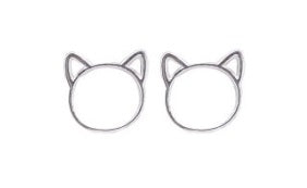 Sterling Silver Cat Studs