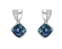 10K Lab Created Alexandrite Earrings with Diamond accents