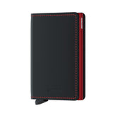 Matte Black and Red Slimwallet by Secrid