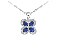 10K Blue Sapphire and Diamond Pendant