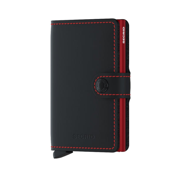 Matte Black and Red Miniwallet by Secrid