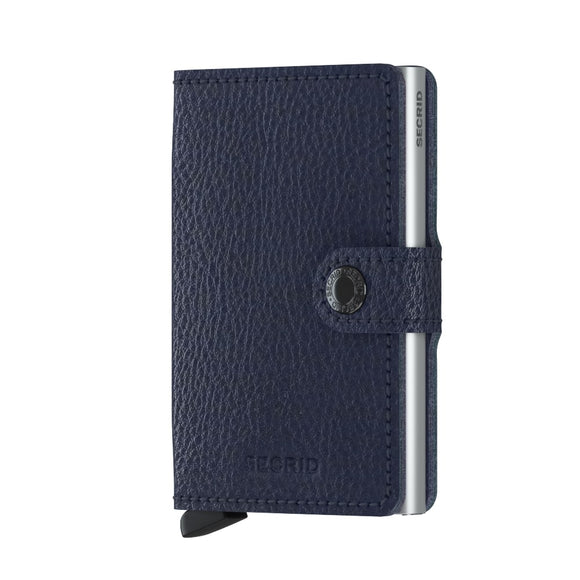 Navy/Silver Vegetable Tanned Miniwallet by Secrid