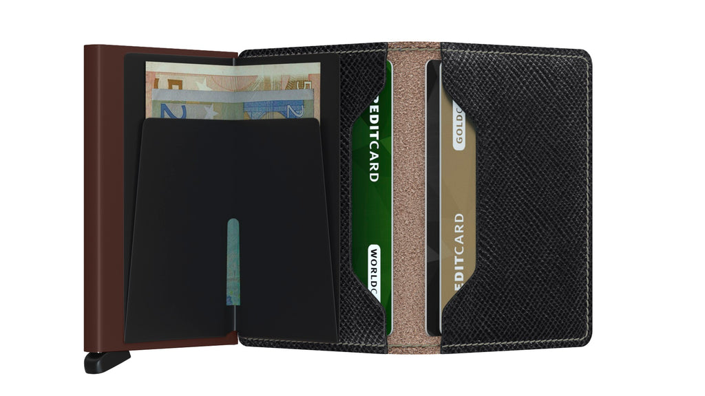 Saffiano Brown Slimwallet by Secrid