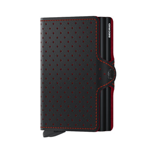 Perforated Black-Red Twinwallet by Secrid