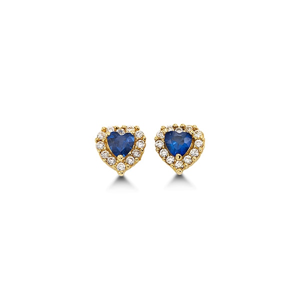 September Birthstone Children's Heart Earrings