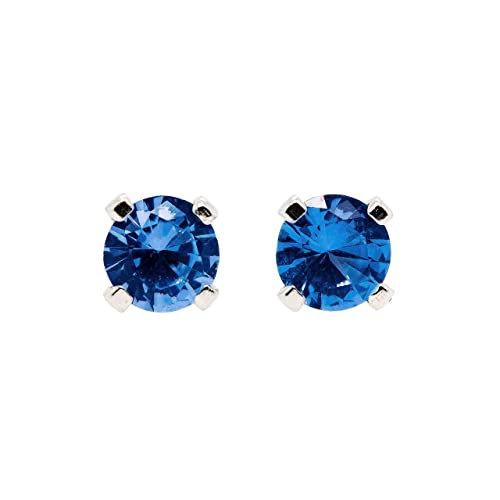 14K Synthetic Blue Sapphire Stud Earrings