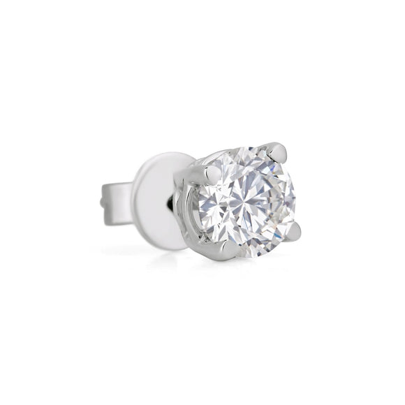 Sterling Silver Single Cubic Zirconia Stud Earring