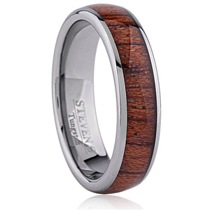 Tungsten Band with Wood Inlay | Size 9